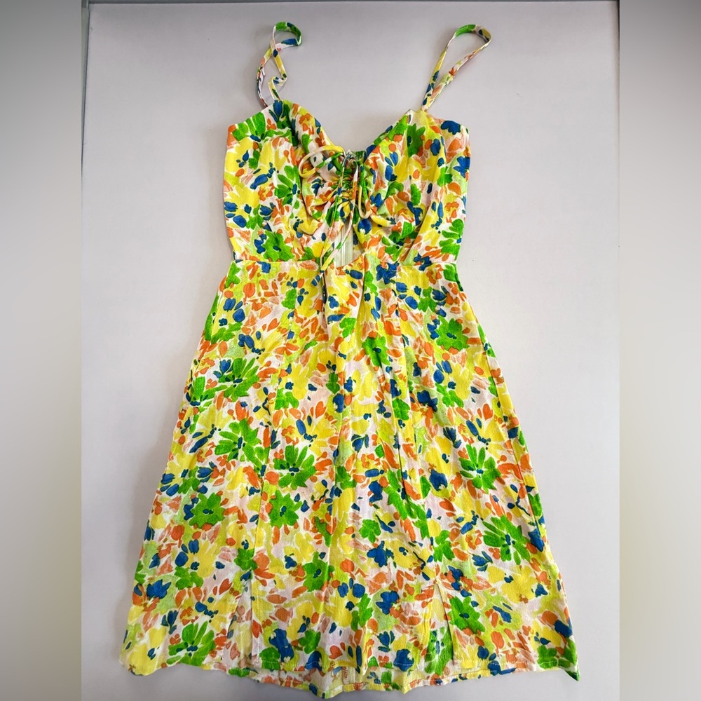 Floral Tie-Front Mini Dress